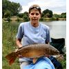 Marie Fearn July 2008 with a carp from peg 9 on the Pleasure Lake caught on banded Barford Pellet